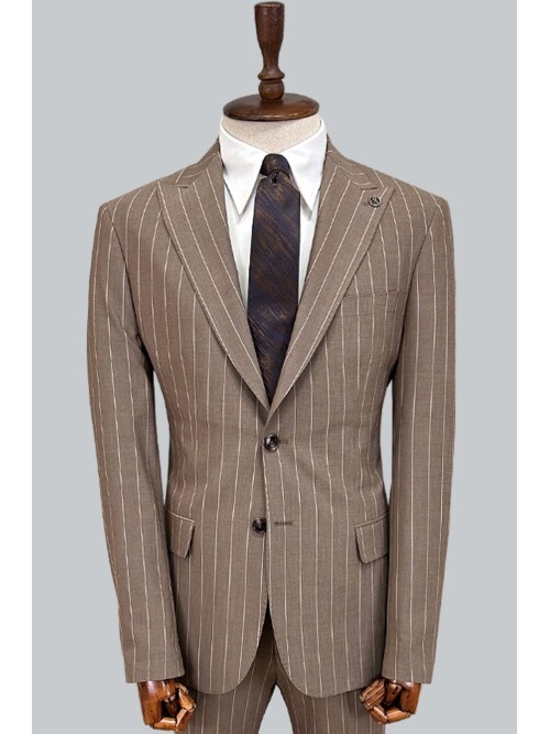 SUIT SARTORIA BROWN STRIPED SUIT 2002/65
