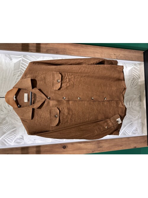 SUIT SARTORIA BROWN LINEN SHIRT 6108