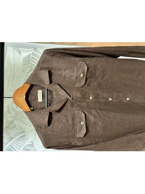 SUIT SARTORIA BROWN LINEN SHIRT 6108