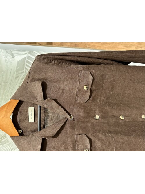 SUIT SARTORIA BROWN LINEN SHIRT 6108