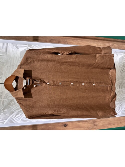 SUIT SARTORIA BROWN LINEN SHIRT 6109