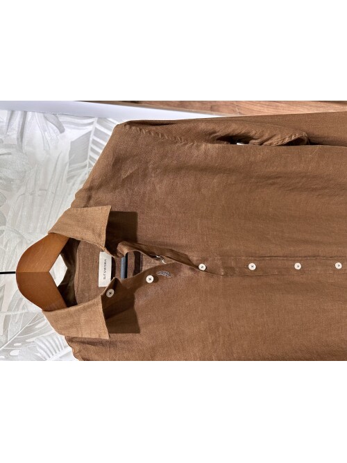 SUIT SARTORIA BROWN LINEN SHIRT 6109