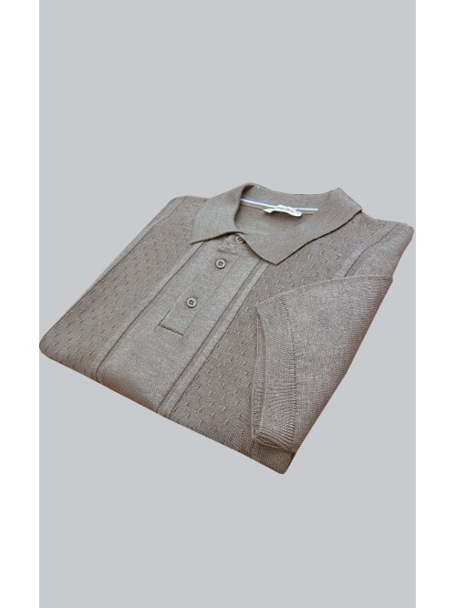 SUIT SARTORIA BROWN SHORT SLEEVE KNITWEAR T-SHIRT 9031