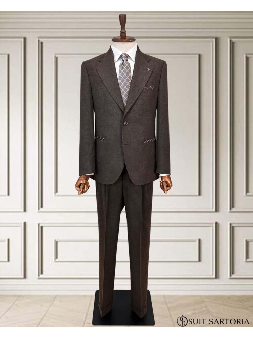 SUIT SARTORIA KOYU KAHVERENGİ YÜNLÜ TAKIM 252155