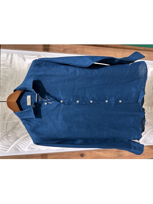 SUIT SARTORIA DARK GREEN LINEN SHIRT 6109