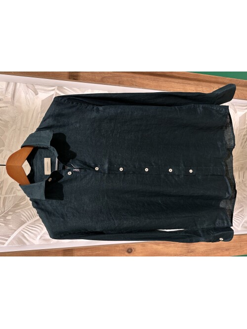 SUIT SARTORIA DARK GREEN LINEN SHIRT 6109