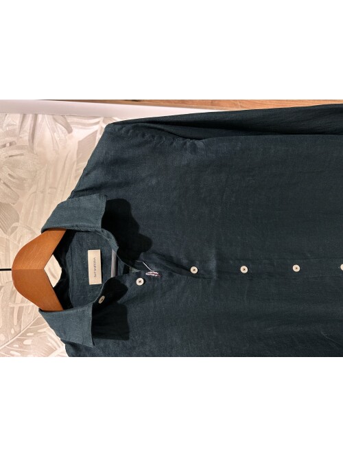 SUIT SARTORIA DARK GREEN LINEN SHIRT 6109