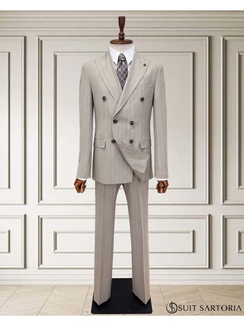 SUIT SARTORIA DOUBLE-BREASTED BEIGE SUIT 2002/48