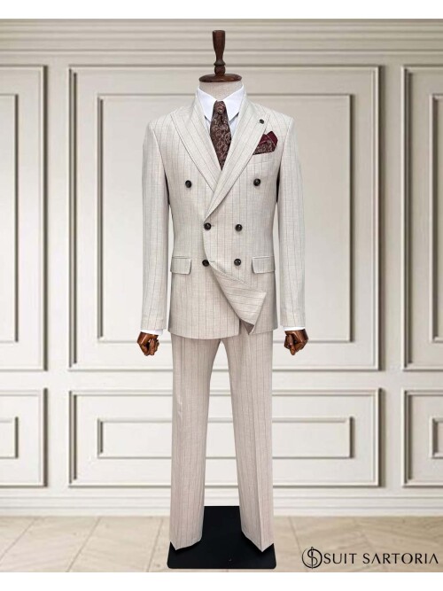 SUIT SARTORIA DOUBLE-BREASTED BEIGE SUIT 2002/48