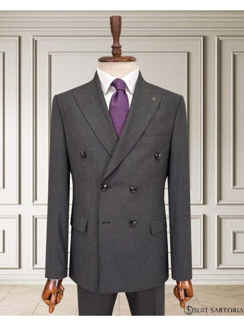 SUIT SARTORIA KRUVAZE ÇİZGİLİ FÜME TAKIM 2002/48
