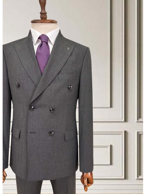 SUIT SARTORIA KRUVAZE ÇİZGİLİ FÜME TAKIM 2002/48