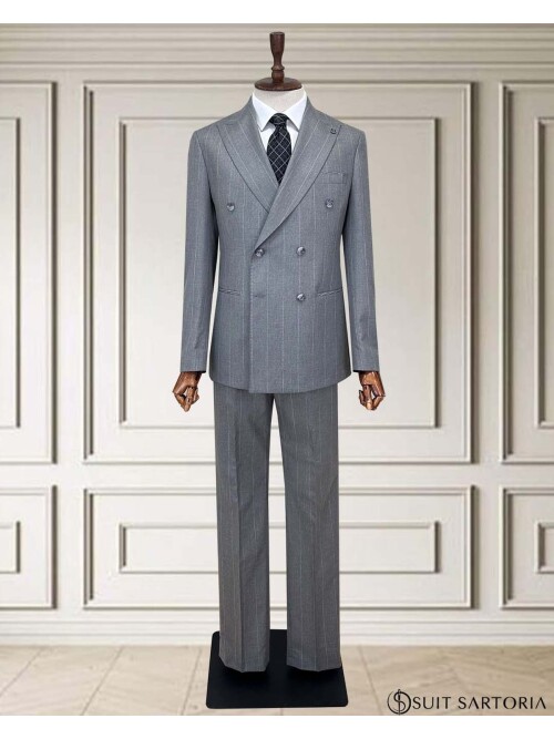 SUIT SARTORIA KRUVAZE ÇİZGİLİ GRİ TAKIM ELBİSE 252098