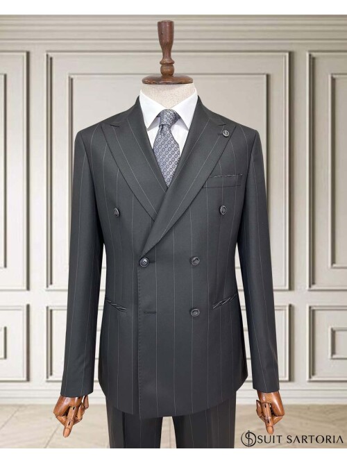 SUIT SARTORIA KRUVAZE ÇİZGİLİ KOYU GRİ TAKIM ELBİSE 252098