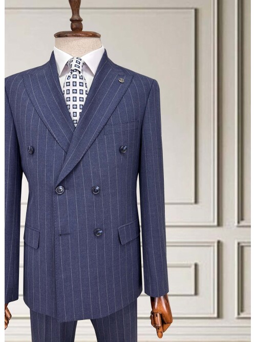 SUIT SARTORIA KRUVAZE ÇİZGİLİ MAVİ TAKIM 2002/48