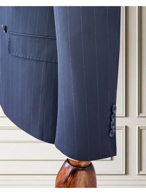 SUIT SARTORIA KRUVAZE ÇİZGİLİ MAVİ TAKIM 2002/48