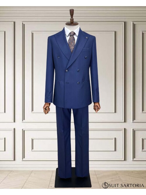 SUIT SARTORIA KRUVAZE ÇİZGİLİ MAVİ TAKIM ELBİSE 252098