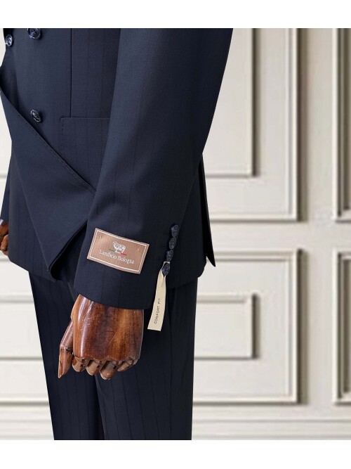 SUIT SARTORIA LACİVERT ÇİZGİLİ KRUVAZE TAKIM 252101