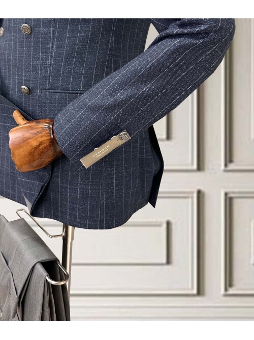 SUIT SARTORIA LACİVERT ÇİZGİLİ KRUVAZE TAKIM ELBİSE 252099