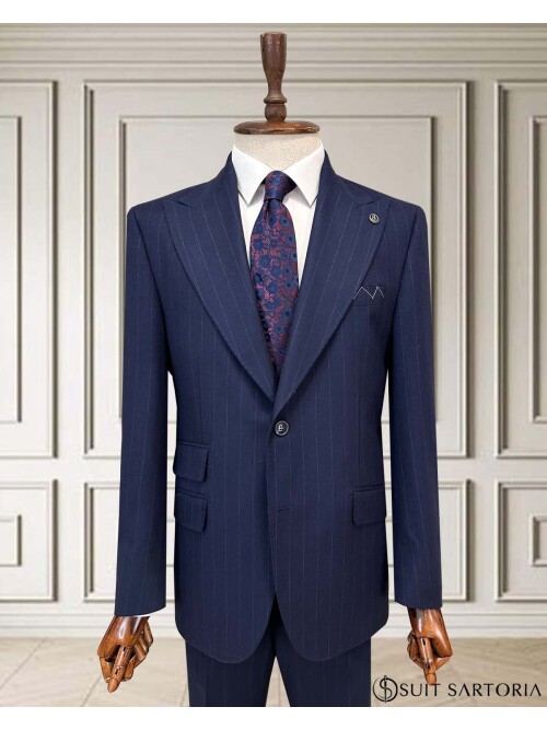 SUIT SARTORIA LACİVERT ÇİZGİLİ TAKIM ELBİSE 252156
