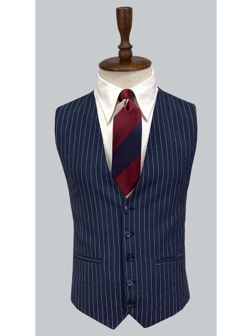 SUIT SARTORIA LACİVERT ÇİZGİLİ YELEKLİ TAKIM ELBİSE 2320