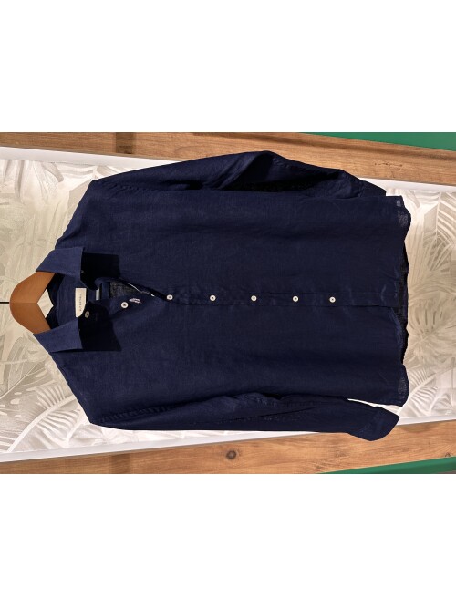 SUIT SARTORIA NAVY BLUE LINEN SHIRT 6109