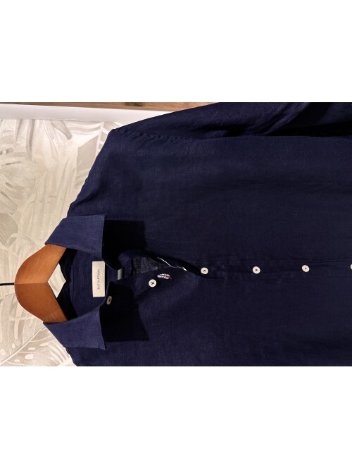 SUIT SARTORIA NAVY BLUE LINEN SHIRT 6109