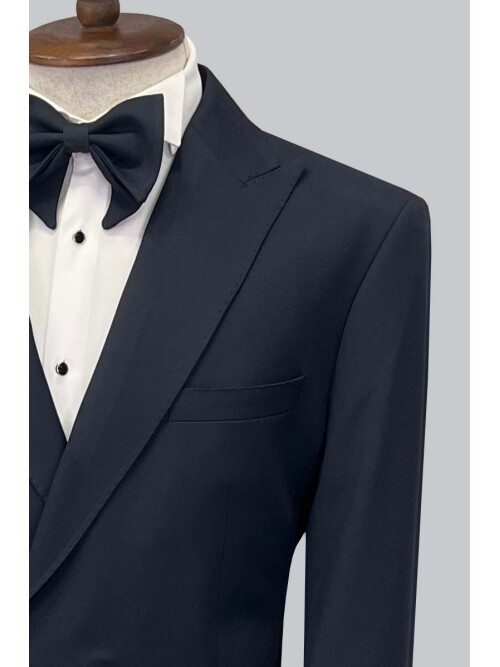 SUIT SARTORIA LACİVERT SİVRİ YAKA DAMATLIK 5585