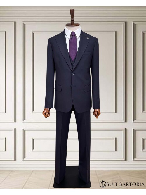 SUIT SARTORIA NAVY BLUE SUIT WITH VEST 252014