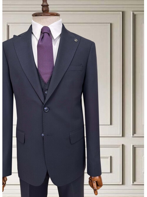SUIT SARTORIA NAVY BLUE SUIT WITH VEST 252014