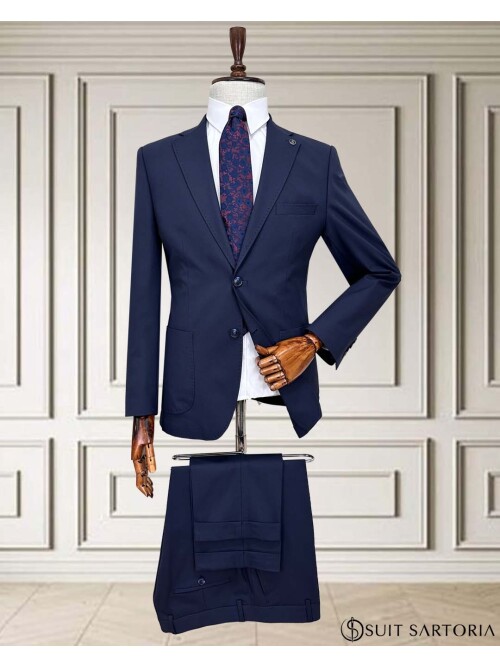 SUIT SARTORIA NAVY BLUE WOOL SUIT 252051