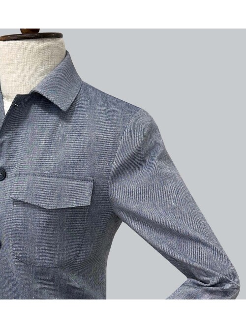 SUIT SARTORIA MAVİ 4 CEPLİ KETEN CEKET 4622