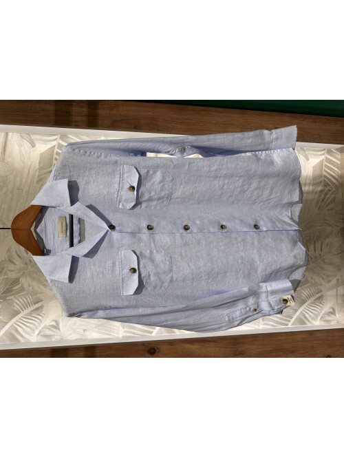 SUIT SARTORIA BLUE LINEN SHIRT 6108
