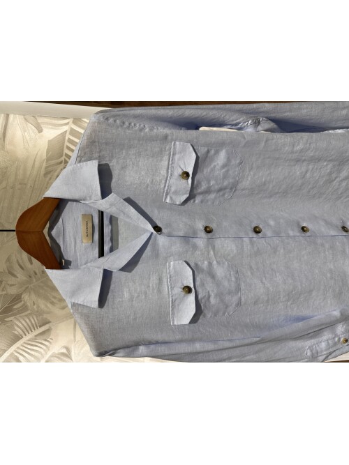SUIT SARTORIA BLUE LINEN SHIRT 6108