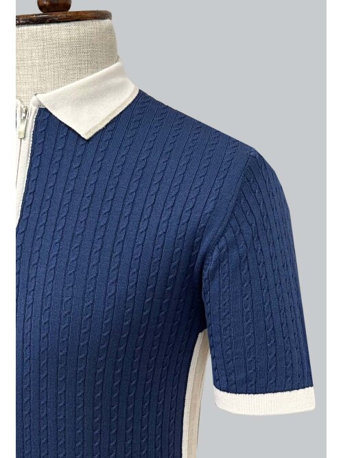 SUIT SARTORIA BLUE SHORT SLEEVE KNITWEAR T-SHIRT 9032