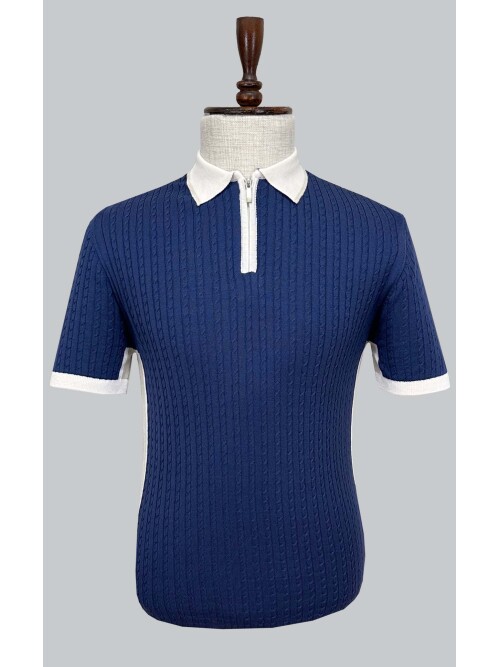 SUIT SARTORIA BLUE SHORT SLEEVE KNITWEAR T-SHIRT 9032