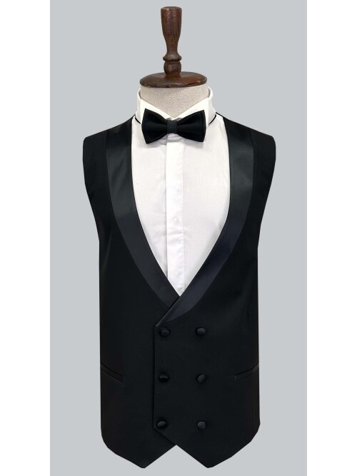 SUIT SARTORIA BLACK BIG SIZE TURN-ON COLLAR GROOM SUIT 5539