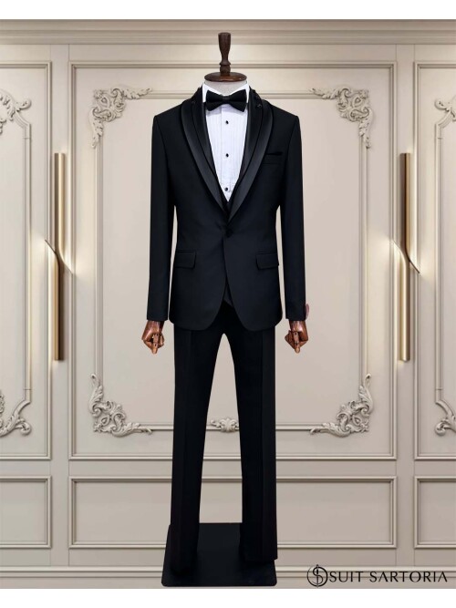 SUIT SARTORIA BLACK SHAWL COLLAR TUXEDO 5062