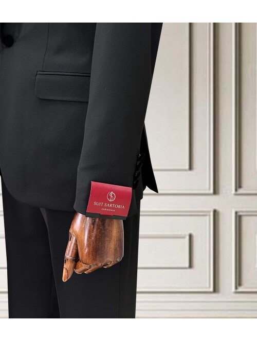 SUIT SARTORIA BLACK SHAWL COLLAR TUXEDO 5062