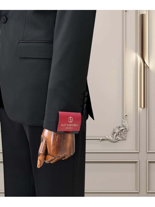 SUIT SARTORIA REMOVABLE LAPEL BLACK TUXEDO 5062