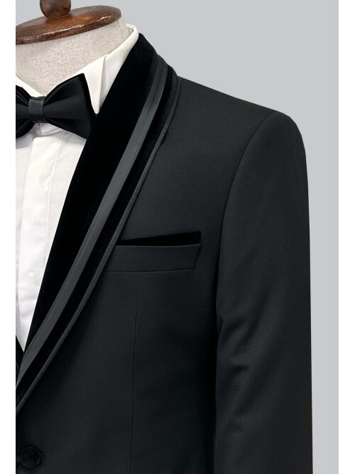 SUIT SARTORIA BLACK SHAWL COLLAR TUXEDO 5374
