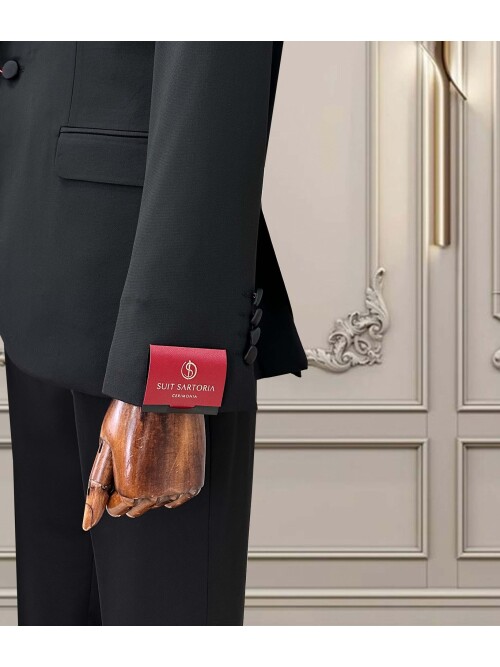 SUIT SARTORIA BLACK REMOVABLE LAPEL TUXEDO 5062
