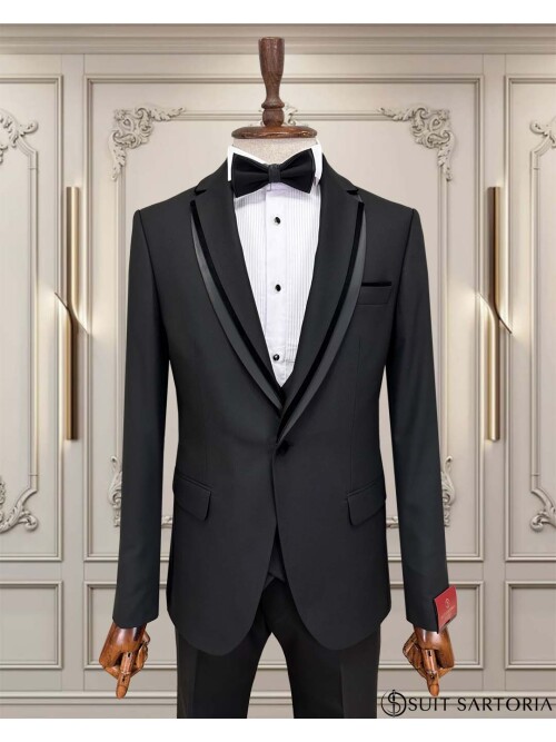 SUIT SARTORIA BLACK TUXEDO 5640