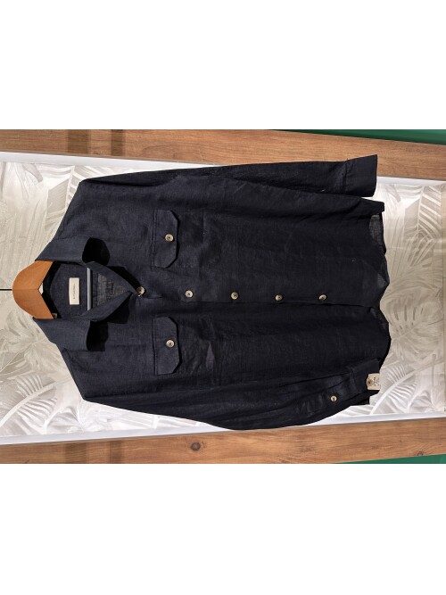 SUIT SARTORIA BLACK LINEN SHIRT 6108