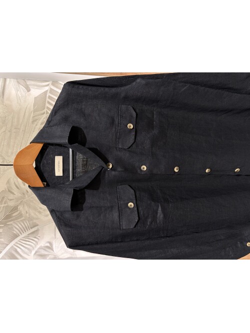 SUIT SARTORIA BLACK LINEN SHIRT 6108