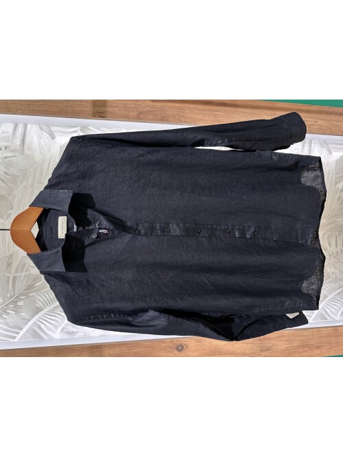 SUIT SARTORIA BLACK LINEN SHIRT 6109