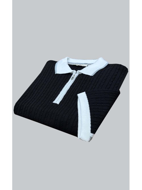 SUIT SARTORIA BLACK SHORT SLEEVE KNITWEAR T-SHIRT 9032