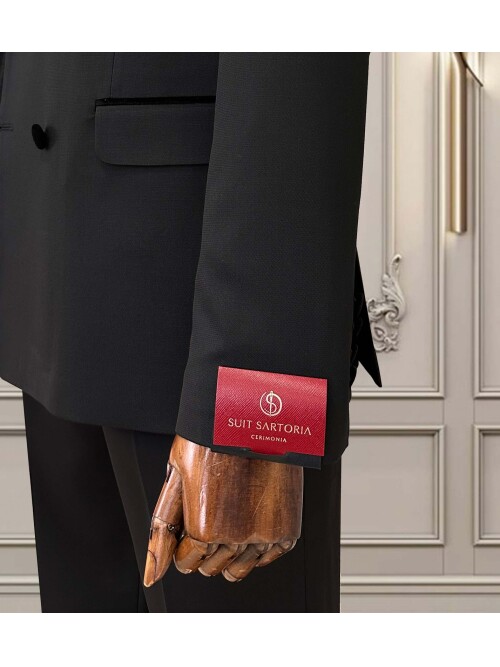 SUIT SARTORIA BLACK DOUBLE-BREASTED TUXEDO 5711