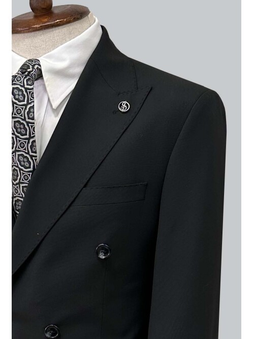 SUIT SARTORIA BLACK DOUBLE-BREASTED SUIT 2002/48