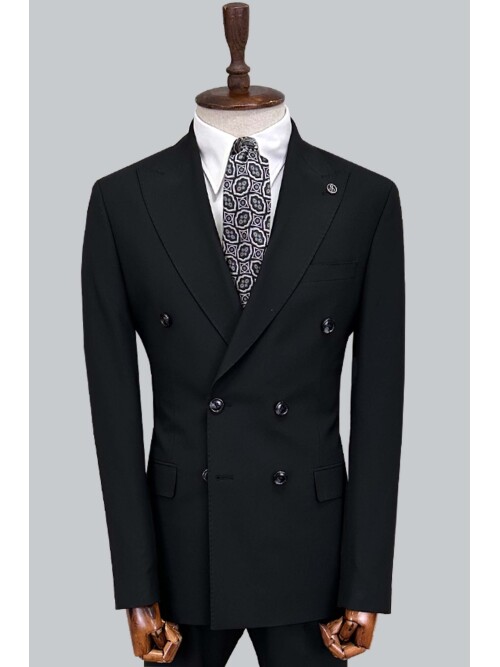 SUIT SARTORIA BLACK DOUBLE-BREASTED SUIT 2002/48