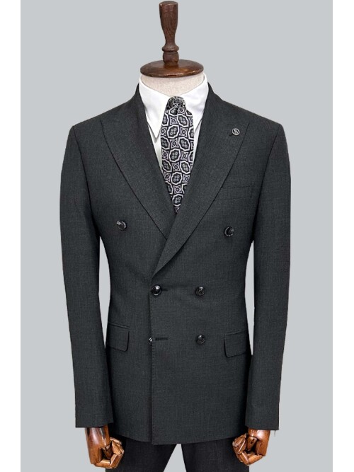 SUIT SARTORIA BLACK DOUBLE-BREASTED SUIT 2002/48